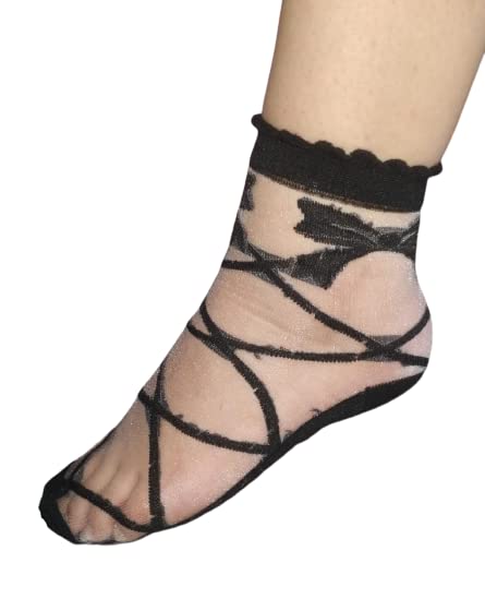 Black & Beige Women's Ultrathin net Nylon Ankle Length Skin Socks Pack of 4 (Free Size)-image-22