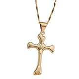 Hkfgdjdl Collar de cruces, collar de cadena ajustable para hombres y mujeres, accesorio de moda versátil de cobre