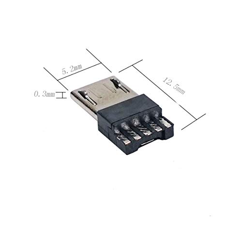 20 conectores Micro USB macho 5 pines para reparación miniatura 4