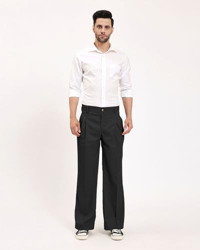 Image of Thevasa Relaxed Fit Korean Pants for Men, Suitable for Casual & Formal Wear, Stylish Baggy Pants for Men, Pleated Pants for Men
