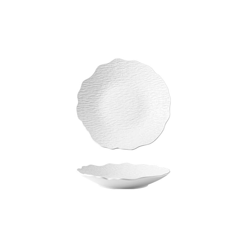 Pratos Plato de Cena Irregular cerámica 8.5 Pulgadas for Ensalada, Fruta, Cocina, Aperitivo, Desayuno, hogar, Forma Especial, Estilo Occidental, Profundo Vajilla(A,8.5 in)