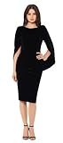 Betsy & Adam Women's Velvet Midi Cowl Neck Drape Back Dress, Black