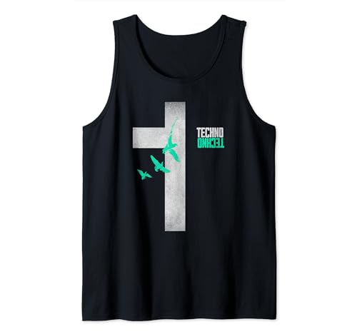 Techno is my Religion Cross Dark Techno Rave Hard Techno Tank Top
