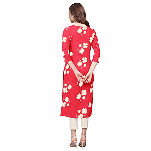 Image of Pinkmint Women's Crepe Digital Print Straight Kurta