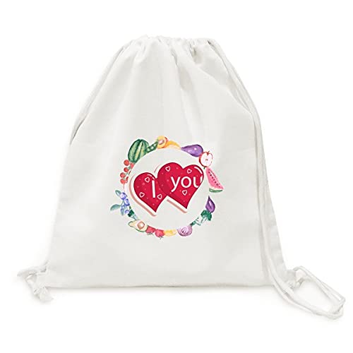 Sac en tissu pliable love pour fruits et légumes avec sangle de transport pratique