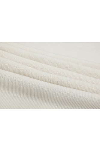 Image of Lilax Cotton Knit Receiving Blanket, Warm Cozy Swaddle Cuddle Stroller Crib Blanket for Newborns Infants & Toddlers 33.5 inch x 31.5 inch, Cream