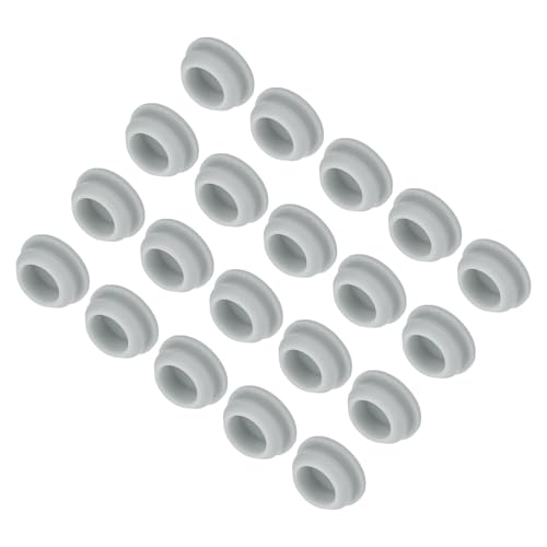 Image of MECCANIXITY 20pcs Silicone Snap in Locking Hole Plugs,12.5mm /0.5 Inch Mounting Diameter Narrow Groove Width 2mm Panel Seal Cover Round for Kitchen Bulkheads Waterproof Sealing Plugs Grey