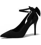 GotSoft Women's Pointed Toe High Heels Ankle Strap Bow Tie Pumps Wedding Party Dress Shoes