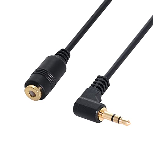 Cable auxiliar estéreo 3.5mm macho a hembra 10cm ángulo 90° miniatura 6