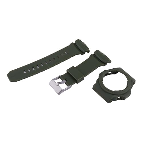Caja de resina y correa 16mm de alta durabilidad para relojes Casio GA-150 y GA-310 negra