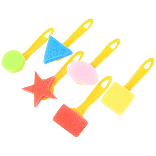Lot de 6 tampons de peinture pour enfants - Forme géométrique - Différents styles - Pour garçons et filles Cover