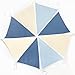 32Ft Blue Party Decorations Retro Blue Triangle Banner Flag Pennant Bunting Fabric Garland Streamers for Nautical Wedding Birthday Ahoy Achor Bridal Baby Shower Under The Sea Party Decoration