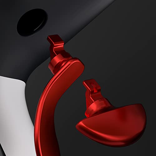 eXtremeRate Back Paddles for PS5 Edge Controller, Metallic Scarlet Red Replacement Interchangeable 4PCS Metal Back Buttons for PS5 Edge Controller - Controller NOT Included