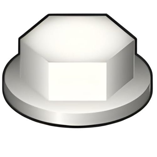 Bricoloco Tapas de protección para tornillos y tuercas hexagonales de polietileno alta densidad- Tapón embellecedor de plastico para tapar tornillos. (Blanco RAL 9010 - M8, 50)