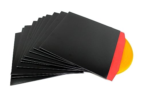 MC DAISON 10 pezzi COPERTINA BUSTA ESTERNA INTERA professionale IN CARTONCINO RIGIDO NERO per dischi LP 33 GIRI 12 maxi single (vinili diam. 30 cm)