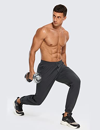 Crz Yoga Mens 4-Way Stretch Comfy Athletic Pants - 28" Track Hiking Golf Gym Workout Joggers Work Pants Sweatpants Ink Gray Medium #TOP2