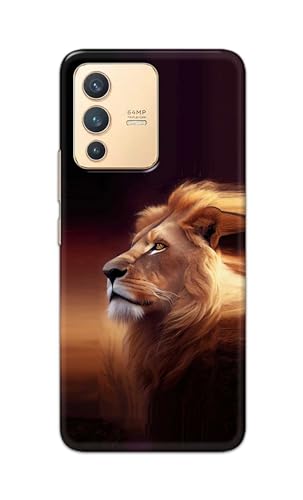 Image of Plastic Printfidaa Printed Hard Back Cover Case For Vivo V23 5G Back Cover (Danger Lion) -112, Multicolor