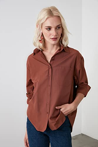 Tendyol brauner freundhemd, braun,