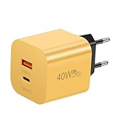 Ladegerät Typ C – Ladeadapter PD40 W für Smartphone – Wandladegerät mit Mehreren Anschlüssen – für Reisende Büro Technophiles Schlafzimmer Café Flughafen Bibliothek Hotel Zimmer