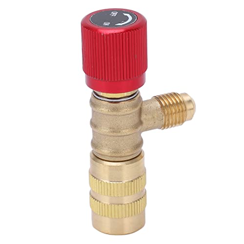 Válvula de seguridad para carga de refrigerante líquido para R22, R410A, R134A, R404A, rosca macho 1/4 pulgada y hembra 5/16 pulgada miniatura 5