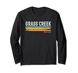 Vintage Stripes Grass Creek IN Long Sleeve T-Shirt