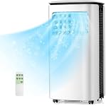 DORTALA Portable Air Conditioner 9000 BTU, Powerful AC Unit with Remote Control, Sleep Mode, 24H Timer, Window Kit, Mobile AC for Bedroom, Dorm, Cool Rooms up to 350 sq. ft, White