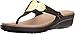 crocs Women's Sanrah Embellished Flip Wedge Sandal, Espresso/Gold, 9 M US