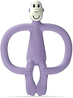 Matchstick Monkey, Antimicrobial Silicone Teether & Gel Applicator, Easy To Grip, BPA Free, 3 Months Old+, 11 cm, Blue Monkey