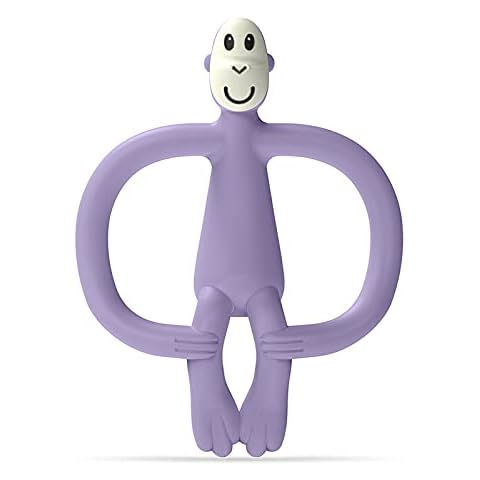 Matchstick Monkey, Antimicrobial Silicone Teether & Gel Applicator, Easy To Grip, BPA Free, 3 Months Old+, 11 cm, Purple Monkey Cover