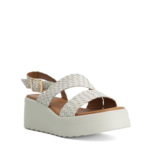 Image of Dune London Ladies Wide Fit KERBIE Woven Wedge Sandals Size UK 8 Wedges