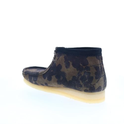 Image of Clarks Men's Wallabee Boots Black /Khaki Floral Suede 10.5 Medium