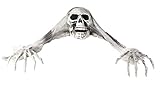 Halloween Skeleton Groundbreaker Decor - Creepy Skull and Witch Hands Party Decoration, Indoor Outdoor Lawn Yard Display, Graveyard Prop, 30.5 x 6 x 7 Inches