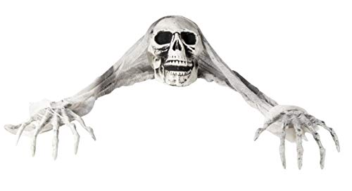 Halloween Skeleton Groundbreaker Decor - Creepy Skull and Witch Hands Party Decoration, Indoor Outdoor Lawn Yard Display, Graveyard Prop, 30.5 x 6 x 7 Inches