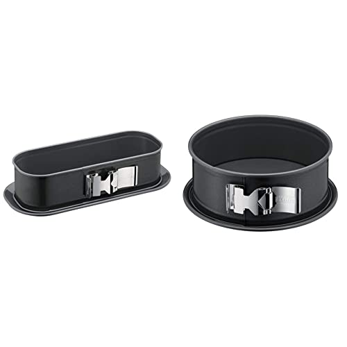 ORIGINAL KAISER La Forme Plus Königskuchen Springform eckig 30 x 11 cm, Backform rechteckig, Emailleboden, schnittfest, Kuchenform eckig & La Forme Plus Springform 20 cm rund, Flachboden