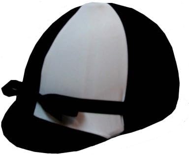 Equestrian Riding Helmet Cover - Black and White