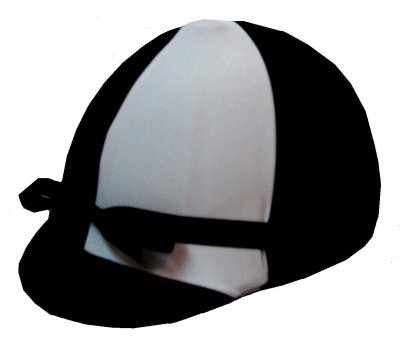 Equestrian Riding Helmet Cover - Black and White