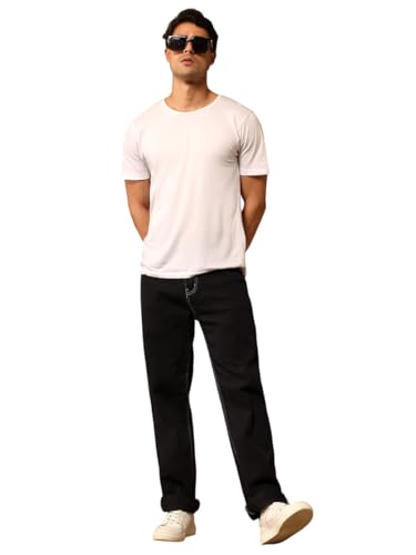 Image of KOTTY Mens Solid|Mid Rise| Coin Pocket|Button|Ankle Length|5 Pocket Jeans