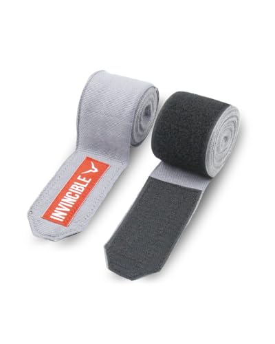 Image of INVINCIBLE Nylon Mexican Style Semi-Stretch Hand Wraps (Grey, 4.5 Meter)
