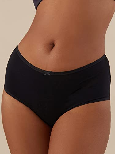 Image of NYKD NYP036 High Rise Stretch Cotton Full Coverage Full Brief with Ultrasoft Exposed Waistband-Pack of 3