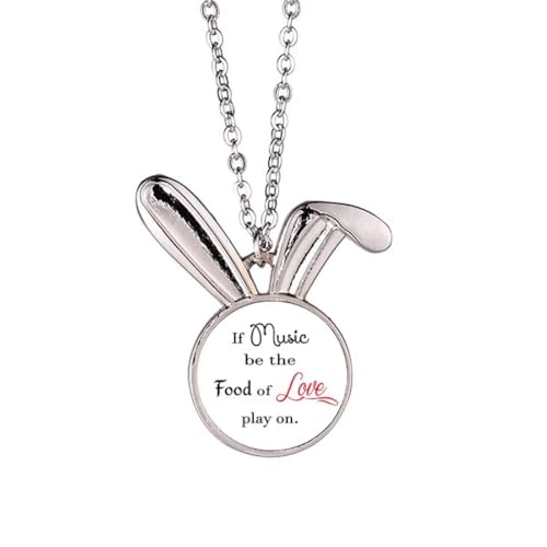 Collier lapin Music be the food of love : un cadeau symbolique pour elle