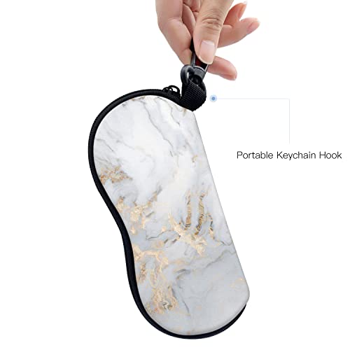 Image of Sunglasses Soft Case with Carabiner Ultra Light Neoprene Zipper Glasses Case
