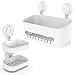 LEVERLOC Ventosa Ducha Estantería & Jaboneras baño con Ventosa Ventosa Caddy de Succión Caddy Organizador a Prueba de Agua para Baño y Cocina Blanco