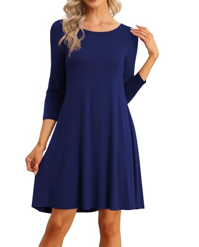 VIISHOW Womens Kikis Cosplay Dress Halloween T-Shirt Swing Dresses with Pockets Navy Blue Medium