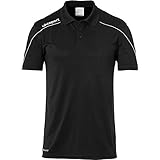 uhlsport Kinder Stream 22 Polo, schwarz/Weiß, 140