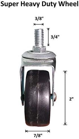 Thread Type Heavy Duty 360-Degree Rotatable Wheels for Chair, Trolley, Furniture etc, Multipurpose Use (Set of 5)