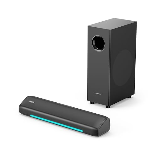 Image of Thomson 60 Watt Soundbar with Subwoofer IAlphaBeat60 RGB Light | Remote Control EQ Modes I Powerful Performance