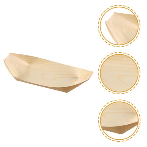 Platos para sushi de madera FRCOLOR 60 unidades 5 pulgadas miniatura 7