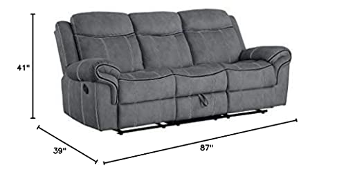 Acme Furniture Zubaida Sofa (Glider & Motion) - - 2-Tone Gray Velvet. #TOP5