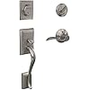 Schlage Plymouth Front Entry Handleset With Accent Lever - Satin Nickel Finish