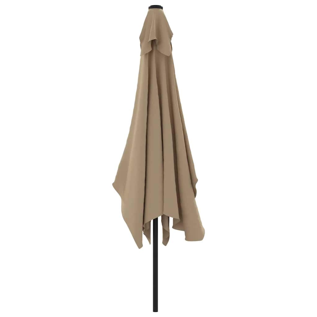 Parasol ogrodowy, parasol przeciwsłoneczny, baldachim do ogrodu, na zewnątrz, na patio, z metalowym słupkiem, 300x200 cm, kolor taupe